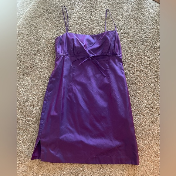 Purple Sateen Mini Dress Size 2 - Picture 1 of 8